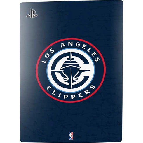 NBA Los Angeles Clippers Distressed Blue PS5 Console Skin
